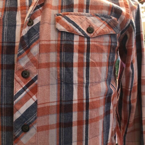 - Womens WindRiver Orange & Blue Flannel Shirt. Small.Breast Cancer Fundra… - Picture 3 of 6